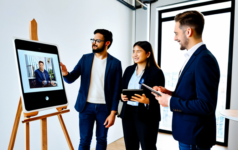 미술교육사와 현대미술 교육 사례 - **Prompt:** "A vibrant art classroom filled with students experimenting with various media – digital...