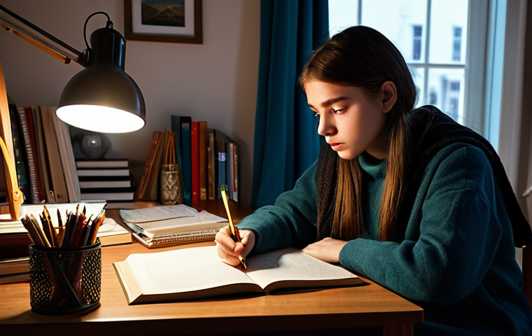 미술교육사 자격증 시험 후기 - Preparing for the Exam**

"A young woman, diligently studying art history textbooks and notes at a c...