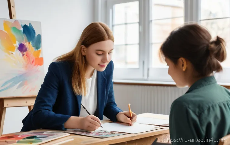 미술교육사 네트워킹 방법 - A mosaic of screens showing various Russian art educators, male and female, interacting within an on... 미술교육사 네트워킹 방법 - A mosaic of screens showing various Russian art educators, male and female, interacting within an on...