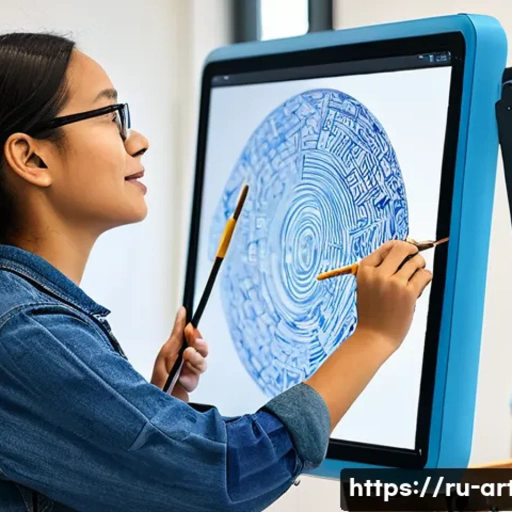 미술교육사 연구 논문 작성법 - **Prompt:** A vibrant and modern art pedagogy classroom filled with diverse students and a female ar...